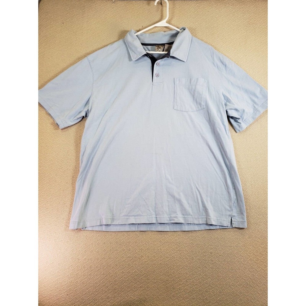 Ocean Pacific Shirt Mens Large Blue Short Sleeve Polo Collared Stylish Casual